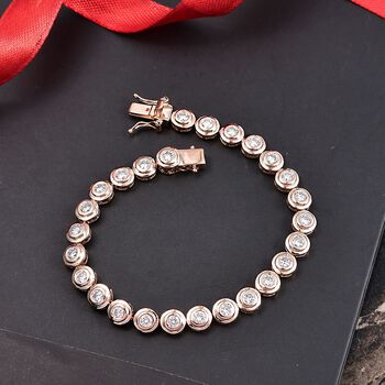 LUXURIANT DIAMOND - Lab Grown Diamant SI-GH Armband ca. 19 cm 925 Silber 750 Ros&eacute;gold Vermeil ca. 4.00 ct