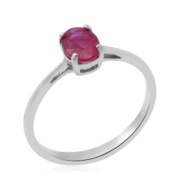 2er-Set - Rubin Solitär-Ring und Ohrringe, Fissure gefüllt, 925 Silber platiniert ca. 2,41 ct image number 3