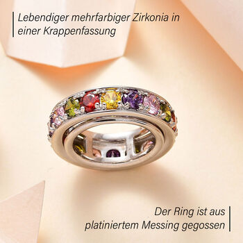 Mehrfarbiger Zirkonia Spinning-Ring - 7,65 ct.