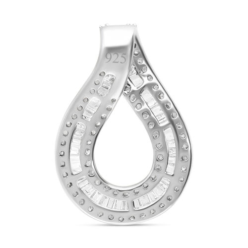 Weißer Diamant-Anhänger, 925 Silber platiniert - 0,50 ct. image number 1