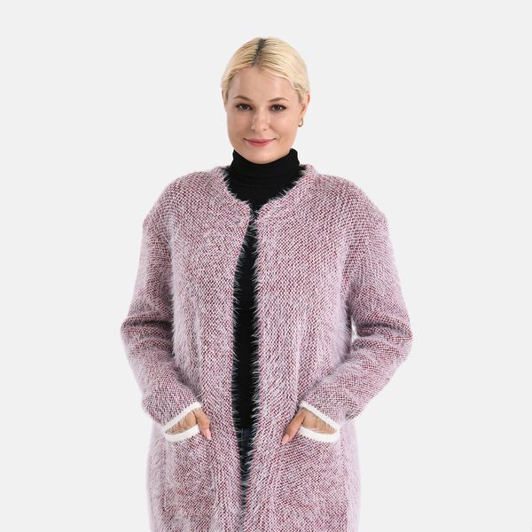 Kuschelweicher, langer &Uuml;bergangs-Cardigan mit 2 Taschen, gestrickt, Rot image number 5