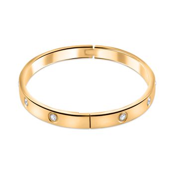 Wei&szlig;er Zirkonia Armreif, ca. 18.5 cm Reiner Edelstahl, vergoldet