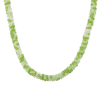 2er Set - Wei&szlig;er Kristall Halskette und Armband, Gr&uuml;n