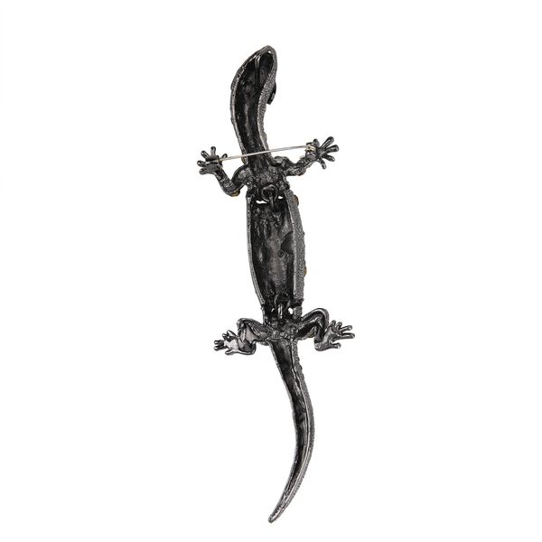 Mehrfarbiger Kristall Brosche  Schwarz image number 4