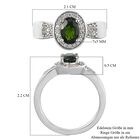 Natürlicher Chromdiopsid und Zirkon Halo Ring 925 Silber platiniert  ca. 0,99 ct image number 6