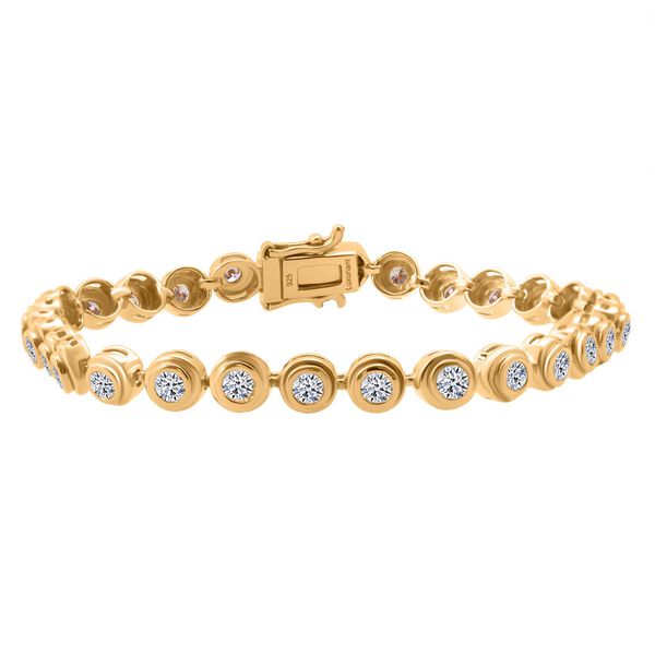 Lab Grown Diamant SI-GH Armband ca. 19 cm 925 Silber Vergoldet ca. 2.97 ct