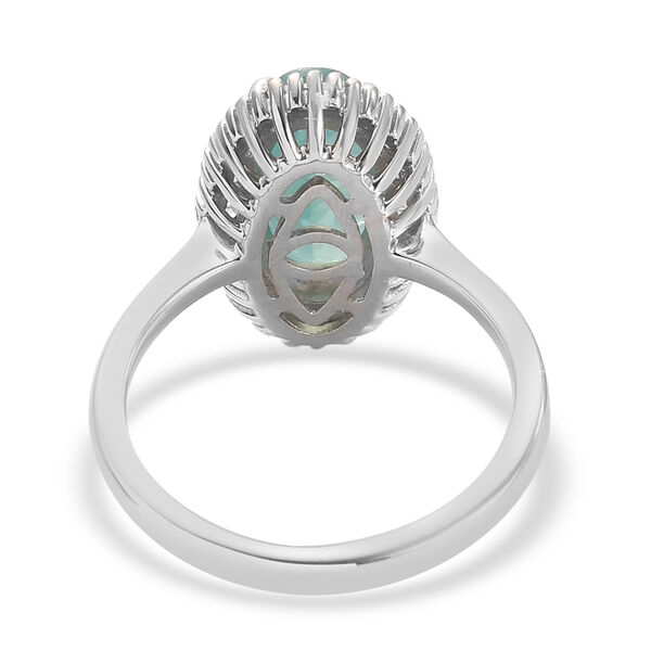 Grandidierit und Diamant Halo Ring 925 Silber Platin-&Uuml;berzug image number 6