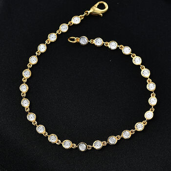 EverTrue wei&szlig;es Diamant 19cm Armband in Goldton