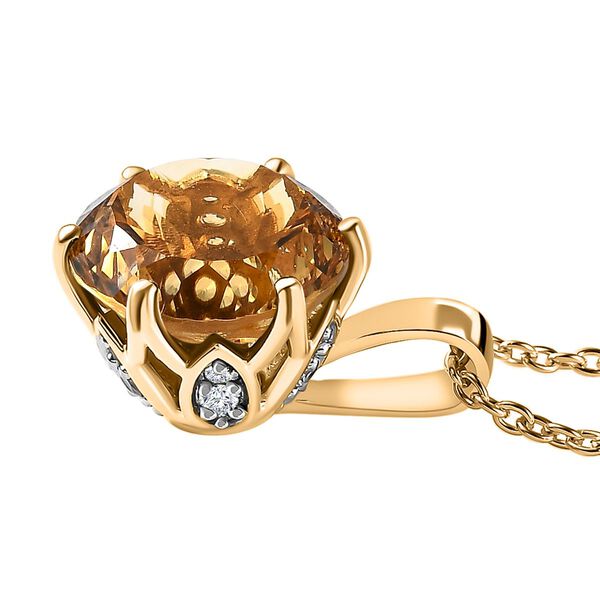 Citrin und Zirkon Anh&auml;nger mit 50cm Kette - 6,68 ct. image number 4