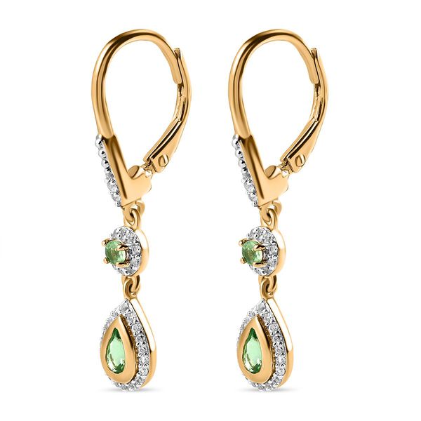 Merelani Mint-Granat Ohrringe, 925 Silber Gelbgold Vermeil ca. 1.11 ct image number 4