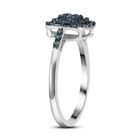 Blauer Diamant-Ring, 925 Silber platiniert (Größe 16.00) ca. 0,50 ct image number 3