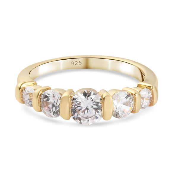 LUSTRO STELLA Hergestellt mit ZIRKONIA Ring 925 Silber 585 Vergoldet