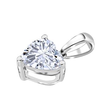 LUXURIANT VS-EF Labor Diamant Herz Anh&auml;nger, 925 Silber rhodiniert - 1 ct.