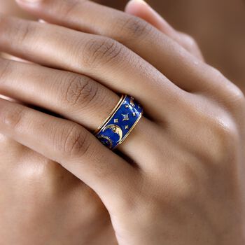 Emaillierter Anti-Stress-Spinning-Ring mit Himmelsk&ouml;rper