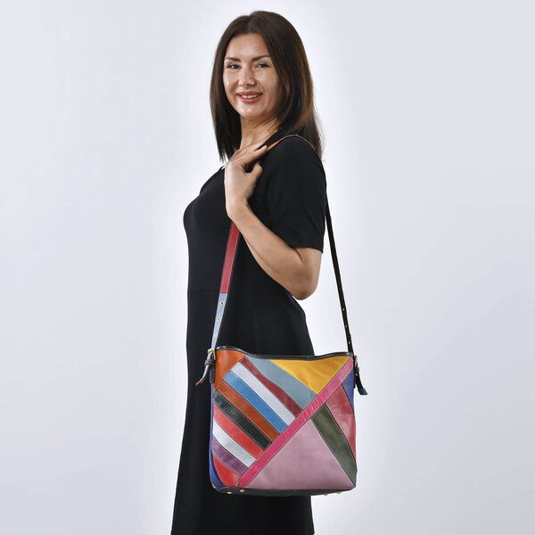 Chaos by Elsie - 100% Patchwork Echtleder Tasche image number 2