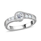 Moissanit Ring 925 Silber rhodiniert (Größe 16.00) ca. 0,74 ct