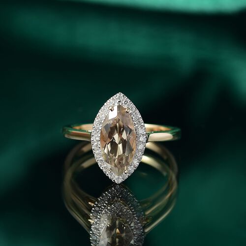 AAA Turkizit, Weißer Diamant Ring 585 Gold (Größe 17.00) ca. 2,25 ct image number 1