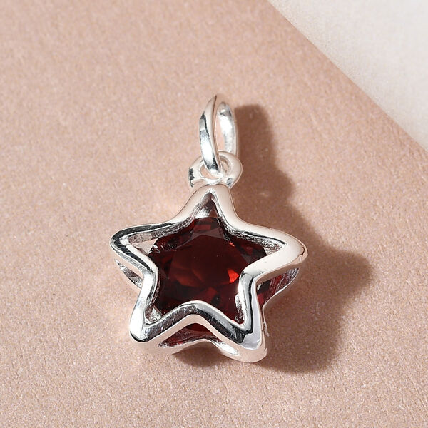 Roter Granat Stern-Anh&auml;nger, 925 Silber ca. 1,49 ct image number 3