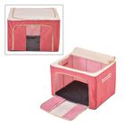 Faltbare Aufbewahrungsbox aus Stoff, 66 Liter offen, Größe 50x40x33cm gefaltet, rot mit Punkten