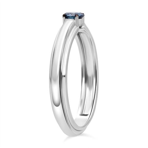 LUXURIANT DIAMOND - Lab Grown Blauer Diamant SI-GH SGL zertifiziert Ring, 925 Silber rhodiniert (Größe 18.00) ca. 0,25 ct image number 3