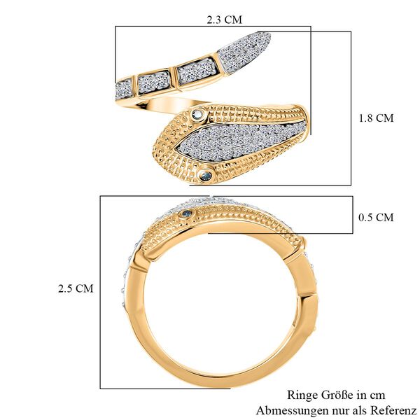 LUXURIANT DIAMANT - Lab Grown Diamant SI-GH Ring 925 Silber 750 Gelbgold Vermeil (Größe 18.00) ca. 0.50 ct image number 7