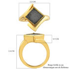 Meteorit Ring 925 Silber vergoldet  ca. 6,00 ct image number 6