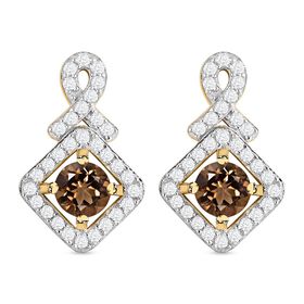 Natürliche, goldene Tansanit und Zirkon-Ohrringe - 1,92 ct.