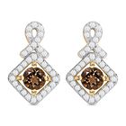 Natürliche goldene Tansanit und weiße Zirkon Ohrringe, 925 Silber Gelbgold Vermeil ca. 1.92 ct