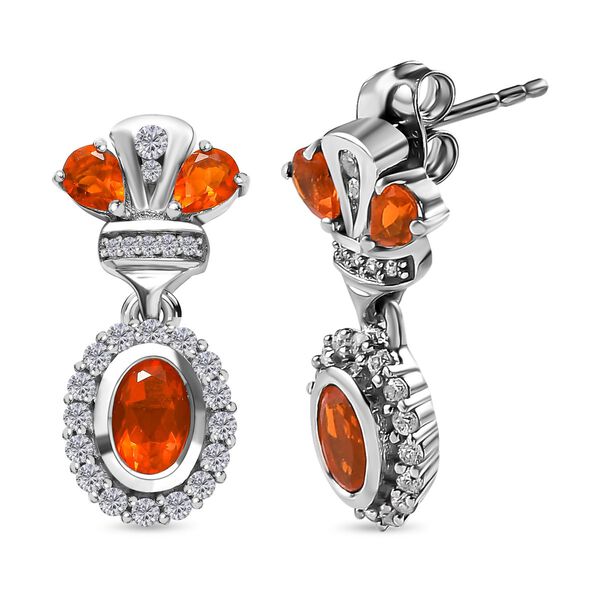 Salamanca Feueropal und Zirkon Ohrringe - 1,78 ct. image number 4