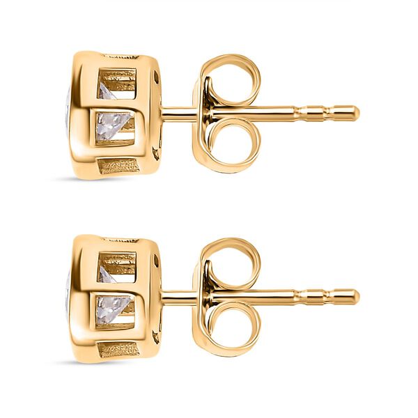 Moissanit Ohrringe 925 Silber 750 Gelbgold Vermeil ca. 1.18 ct image number 4