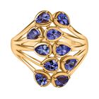 Tansanit Ring, 925 Silber vergoldet (Größe 20.00) ca. 1.57 ct