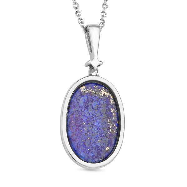 Lapislazuli und weißer Kristall-Anhänger mit Kette - 17 ct. image number 5