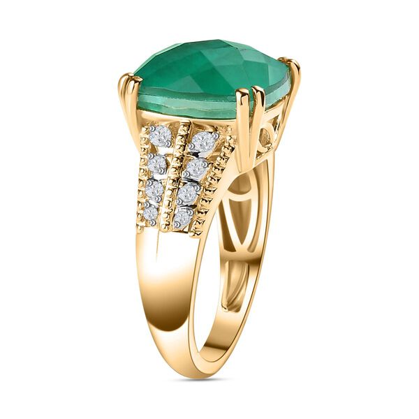 Smaragd Triplett Quarz und Zirkon Ring- 7,83 ct. image number 5