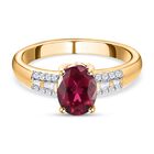 AAA Rubellit und weißer Diamant Ring, 585 Gold (Größe 18.00) ca. 1.41 ct