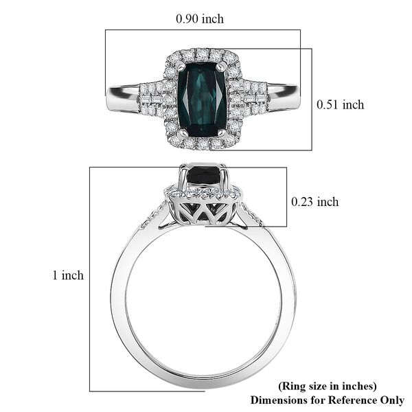 Rhapsody AAAA Indicolite, Wei&szlig;er Diamant Ring 950 Platin (Gr&ouml;&szlig;e 16.50) ca. 1,71 ct image number 5