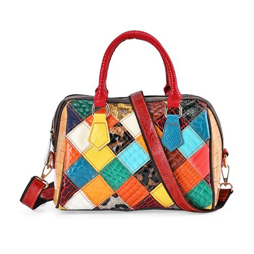 Chaos by Elsie- Crossbody Tasche aus Echteder mit RFID Schutz und Diamantschliffmuster image number 0