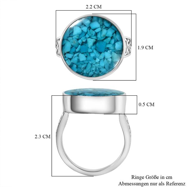 Sleeping Beauty Matrix Türkis Ring Messing (Größe 21.00) ca. 8,15 ct image number 7