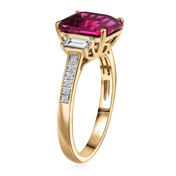 LUXURIANT DIAMOND - AAA Lab Grown Bixbit, Lab Grown Diamant AGI zertifiziert und gepr&uuml;ft Ring 417 Gold (Gr&ouml;&szlig;e 20.00) ca. 4.59 ct