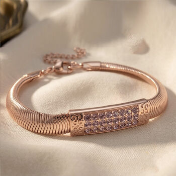 Rosa 19+5 cm Kristallarmband in Ros&eacute;goldton