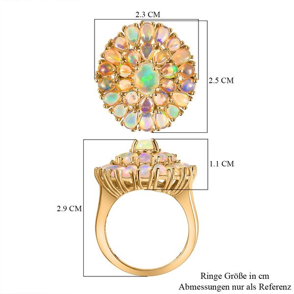 Nat&uuml;rlicher, &auml;thiopischer Welo Opal und Zirkon-Ring - 3,83 ct. image number 7