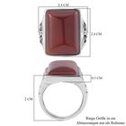 Roter Achat Ring, Reiner Edelstahl, (Größe 16.00), ca. 16.50 ct image number 6