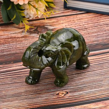 Handgefertigte Elefantenfigur aus Serpentin, 12x5x8cm