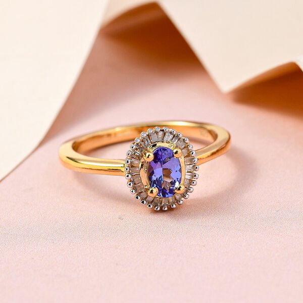 AAA Tansanit und Diamant Ring - 0,61 ct. image number 2