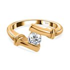 Moissanit Ring 925 Silber Gelbgold Vermeil (Größe 19.00) ca. 0,48 ct