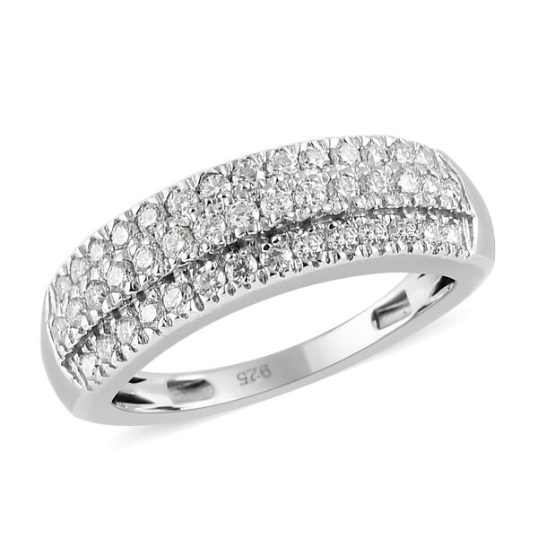 88 Facetten Moissanit Ring 925 Silber platiniert  ca. 0,65 ct image number 4