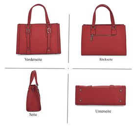 Crossbody Tasche aus 100% echtem Leder, 32x13x21 cm, Burgundrot