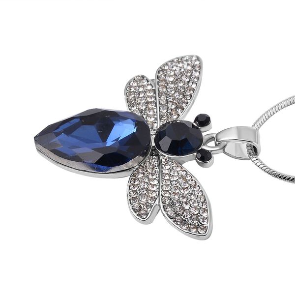 Mehrfarbiger Kristall Halskette, ca. 60 cm, Schmetterling image number 3