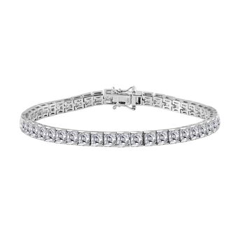 Moissanit Armband ca. 20 cm 925 Silber rhodiniert ca. 16,11 ct.