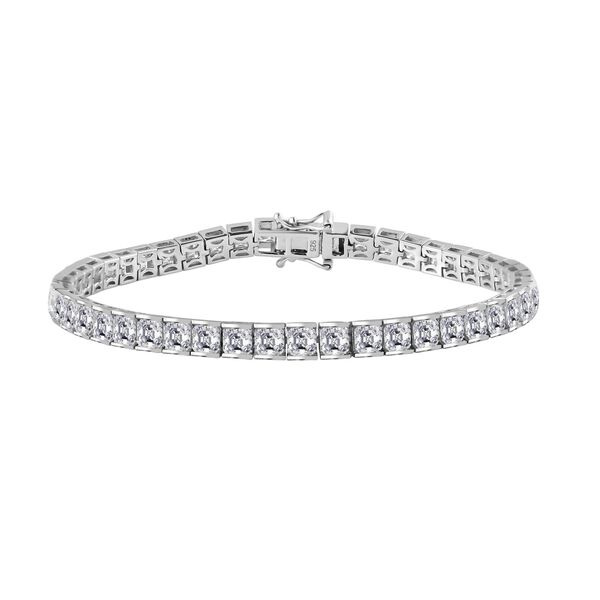 Moissanit Armband ca. 20 cm 925 Silber rhodiniert ca. 16,11 ct.