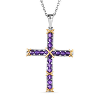 EverTrue AA afrikanischer Amethyst Anh&auml;nger mit 50cm Kette - 5,70 ct.